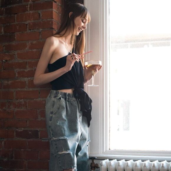 Kate HEWKO NWT - ONE SHOULDER TANK (dark navy) - S - Picture 3 of 5